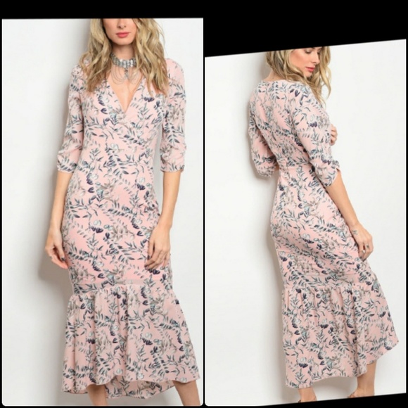 💦PINK FLORAL DRESS-101 - Picture 2 of 4